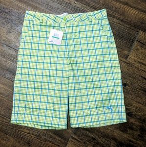NWT PUMA plaid golf shorts large